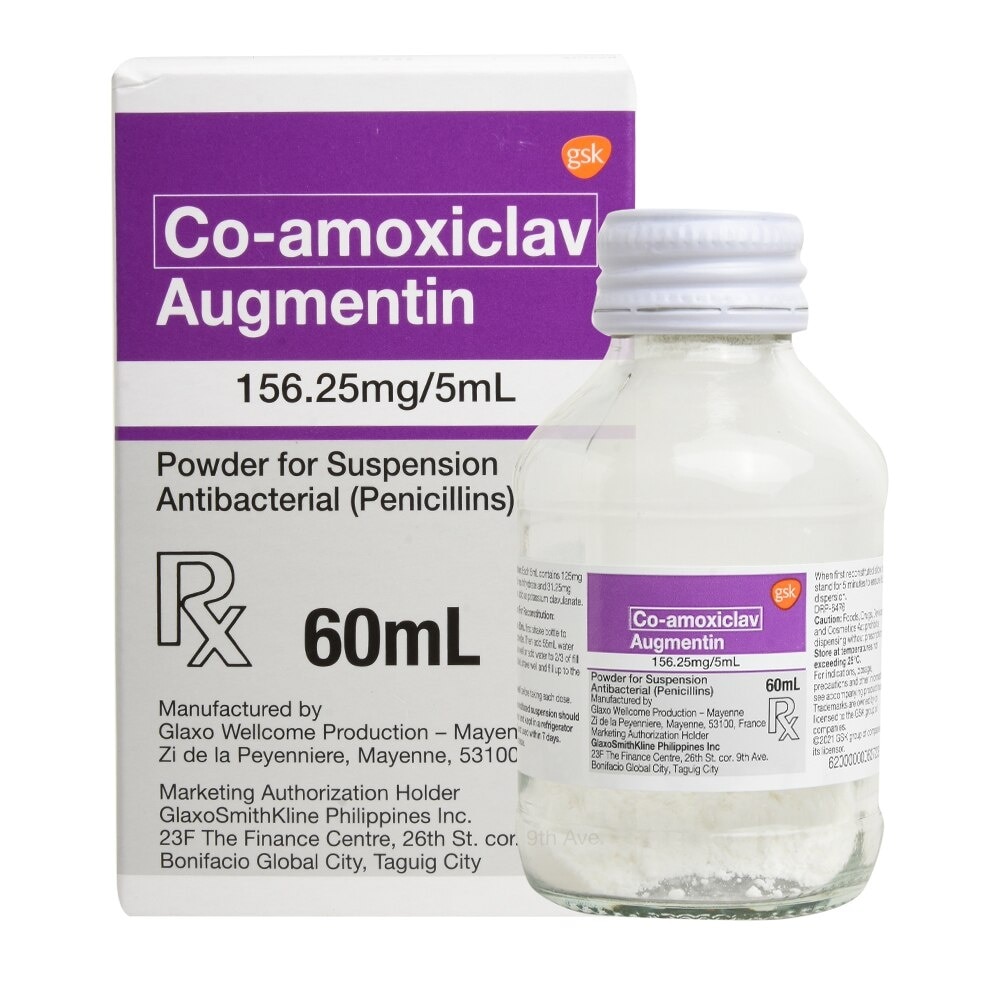 Amoxicillin 125mg + Clavulanic acid 31.25mg Oral Suspension 60mL [PRESCRIPTION REQUIRED]