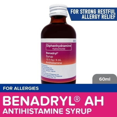 BENADRYL Benadryl Syrup 60ml - Allergy medicine, Antihistamine, Diphenhydramine