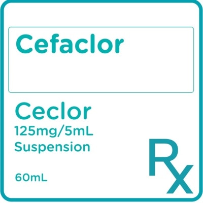 CECLOR Cefaclor 125 mg/5 mL Powder for Oral Suspension 60 mL [PRESCRIPTION REQUIRED]