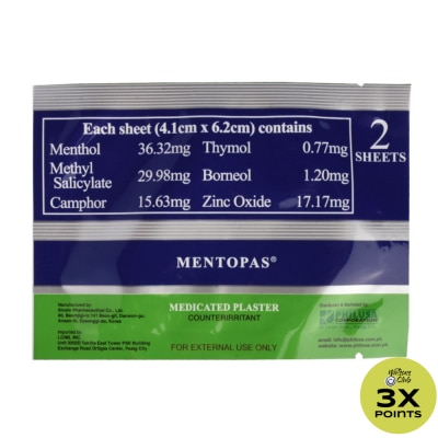 MENTOPAS Medicated Plaster 2pcs