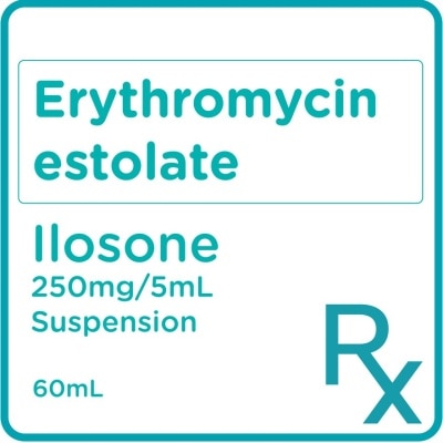 ILOSONE Erythromycin Estolate 250mg/5mL Suspension 60mL [PRESCRIPTION REQUIRED]