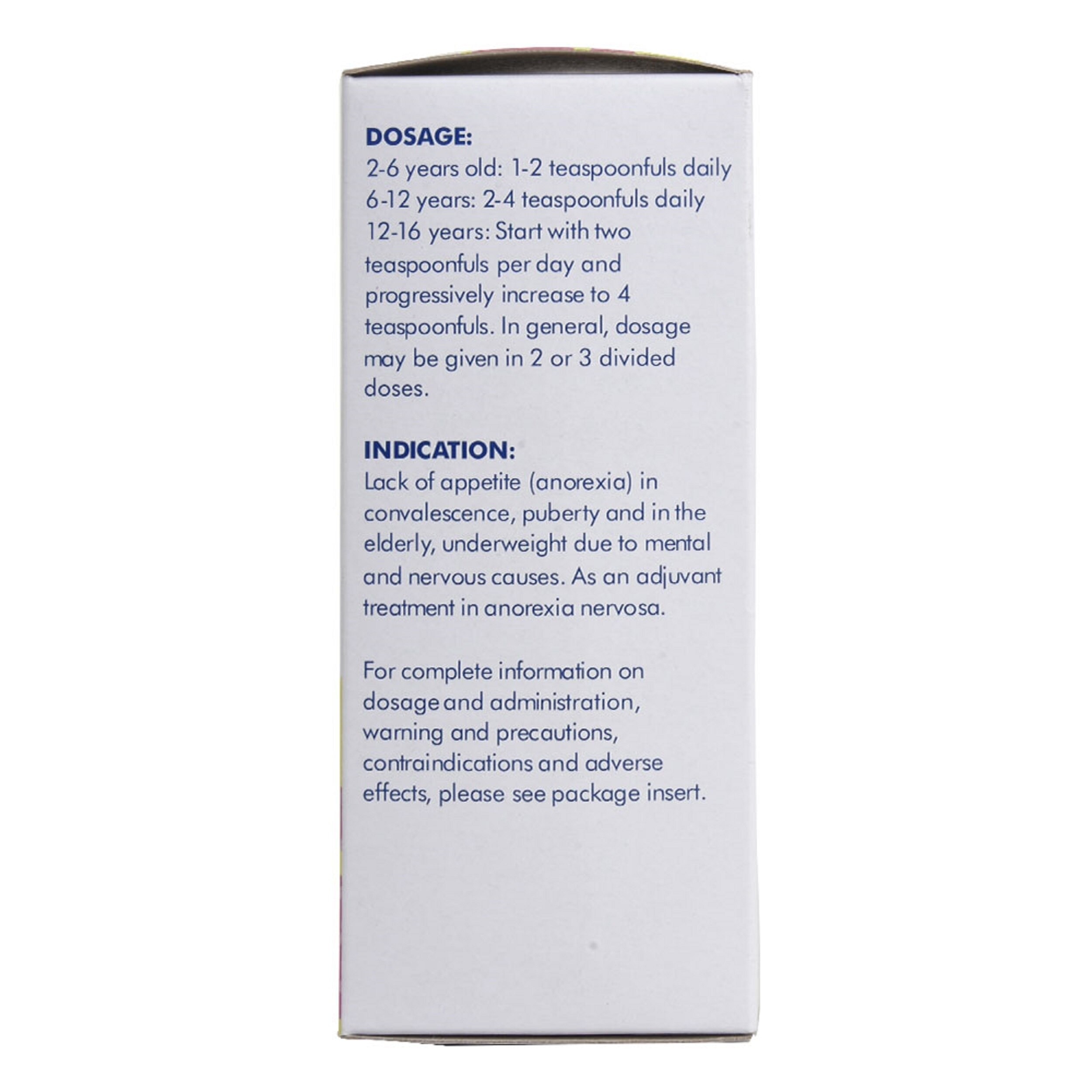 Pizotifen hydrogen maleate 0.25 mg; Vitamin B1 0.7 mg; Vitamin B2 1.14 mg; Vitamin B6 0.7 mg; Nicotinamide 5 mg per 5mL Syrup 120mL [PRESCRIPTION REQUIRED]