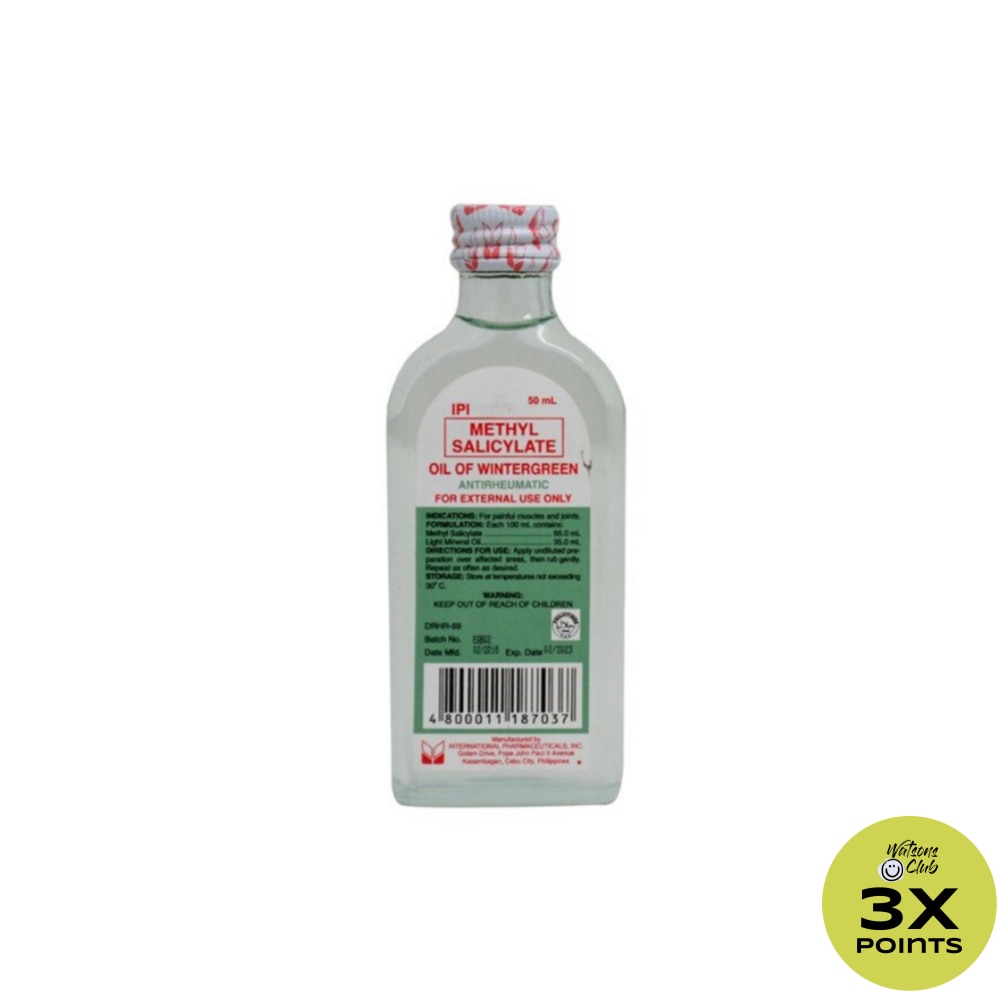 Oil of Wintergreen Methyl salicylate + Light Mineral Oil 50mL