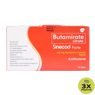 SINECOD SINECOD Butamirate Citrate 50mg 1 tablet