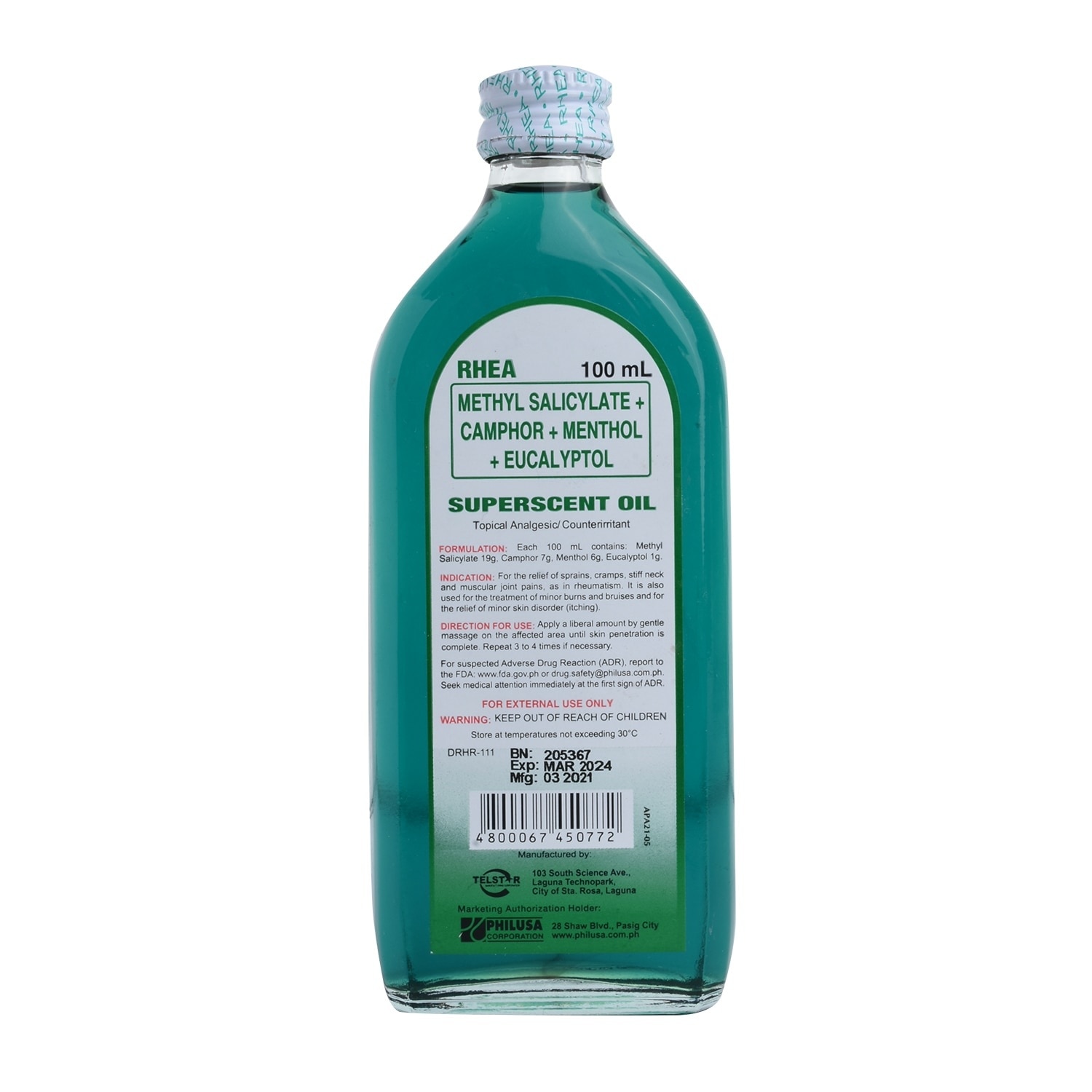 Superscent Oil (Methyl Salicylate + Camphor + Mentol + Eucalyptol) 100ml