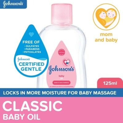 JOHNSONS BABY Johnson's Baby Oil 125ml-Newborn, Baby Essentials, Baby Care, Baby Massage Oil, Baby Oil for Newborn