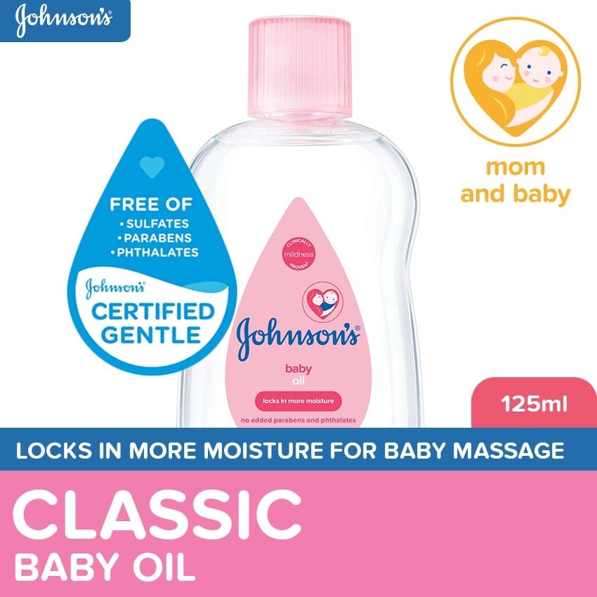 Johnson's Baby Oil 125ml-Newborn, Baby Essentials, Baby Care, Baby Massage Oil, Baby Oil for Newborn