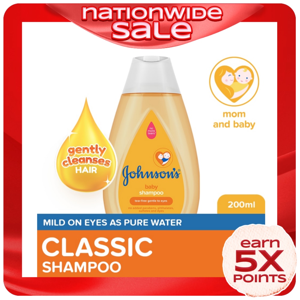 Johnson's Baby Shampoo 200ml - Baby Essentials, Baby Care, Shampoo for Kids
