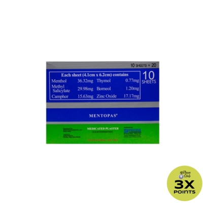 MENTOPAS Medicated Plaster 10pcs/pack