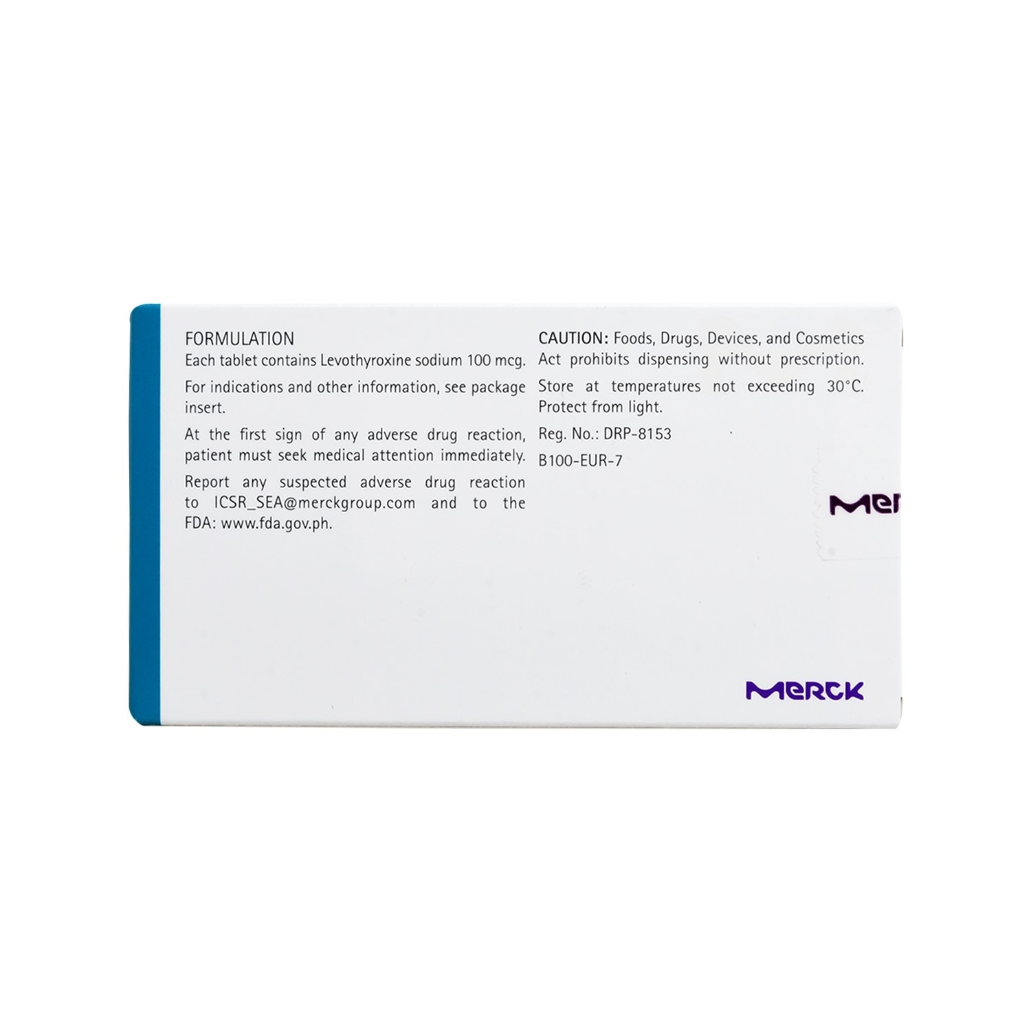 Levothyroxine Sodium 100mcg 1 Tablet [PRESCRIPTION REQUIRED]