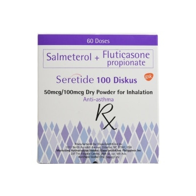 SERETIDE Salmeterol xinafoate 50mcg + Fluticasone propionate 100mcg 60 Doses [PRESCRIPTION REQUIRED]