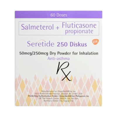 SERETIDE Salmeterol xinafoate 50mcg + Fluticasone propionate 250mcg 60 Doses [PRESCRIPTION REQUIRED]