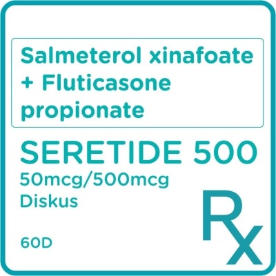 SERETIDE Salmeterol xinafoate 50mcg + Fluticasone propionate 500mcg x60 Doses [PRESCRIPTION REQUIRED]