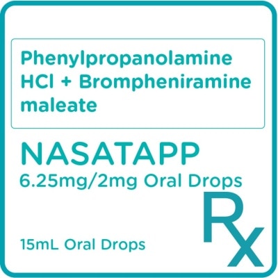 NASATAPP Phenylpropanolamine HCl + Brompheniramine maleate 6.25mg/2mg Oral Drops 15ml [PRESCRIPTION REQUIRED]