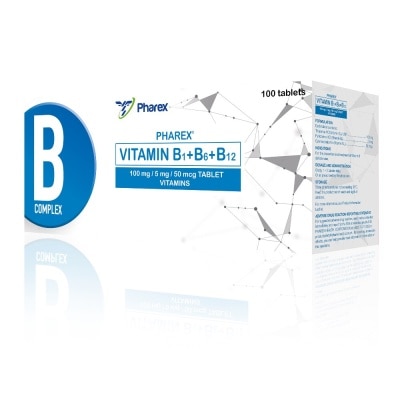 PHAREX Vitamin B1 + B6 +B12 Complex 1 Tablet