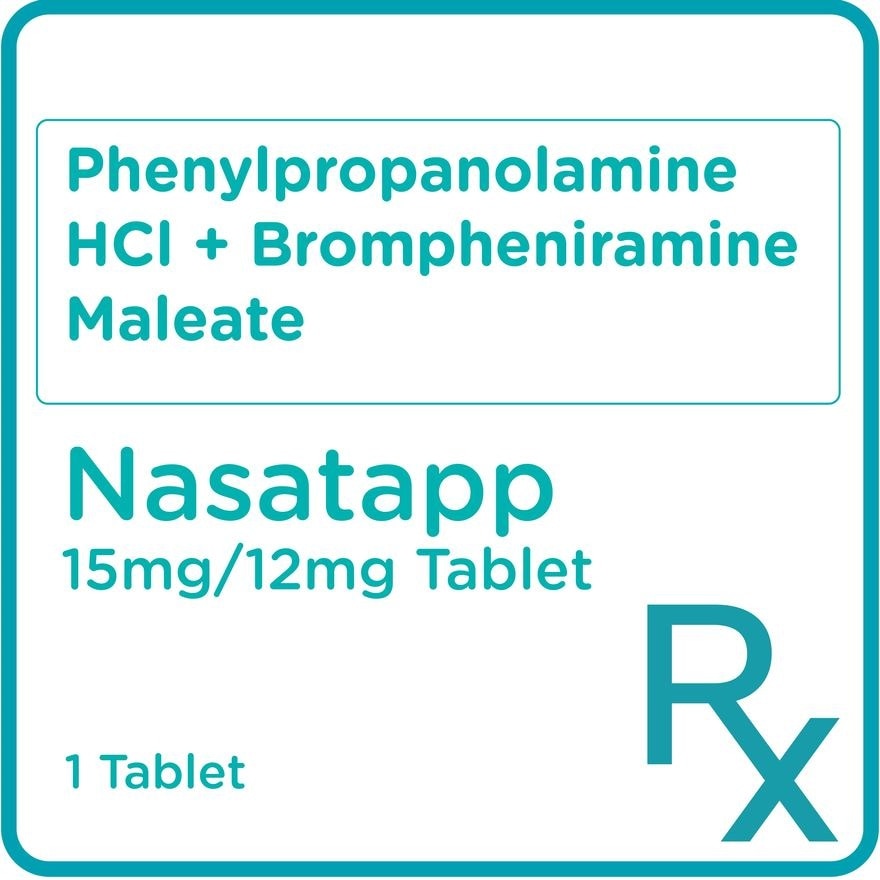 Phenylpropanolamine HCl 15mg + Brompheniramine Maleate 12mg 1 Tablet [PRESCRIPTION REQUIRED]