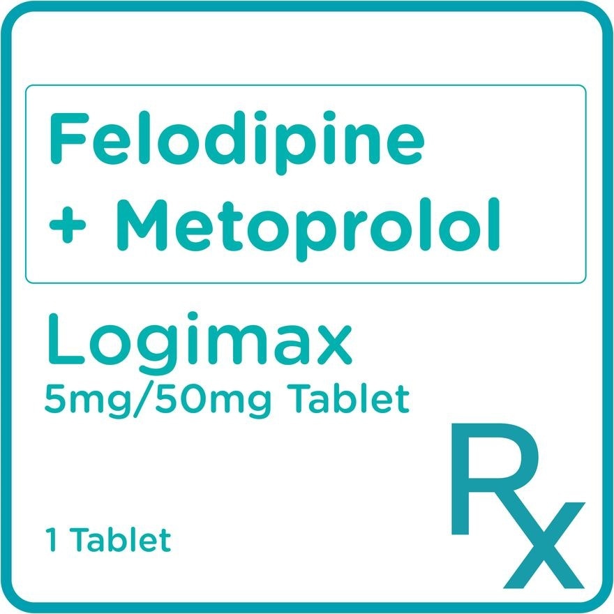 Logimax Felodipine 5mg + Metoprolol 50mg 1 Tablet [Prescription Required]