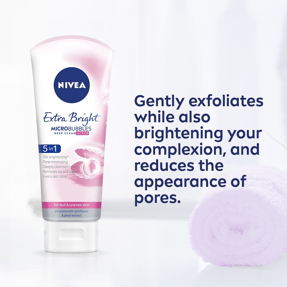 NIVEA Face Extra Bright 5-in-1 Deep Clean Brightening Face Scrub 100g