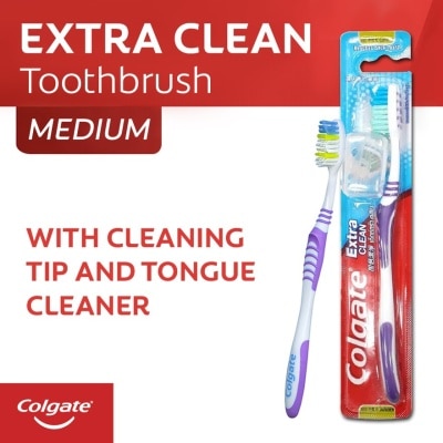 COLGATE Extra Clean Medium Toothbrush with Cap