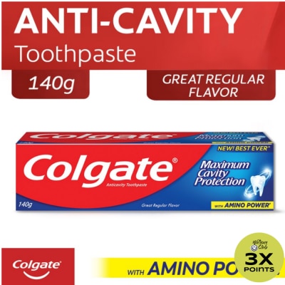 COLGATE Maximum Cavity Protection Great Regular Flavor Anti-Cavity Family Toothpaste 140g
