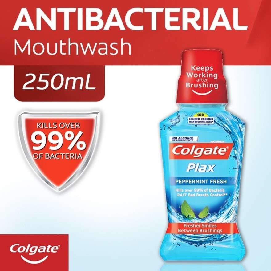 Plax Peppermint Fresh AlcoholFree Mouthwash 250ml