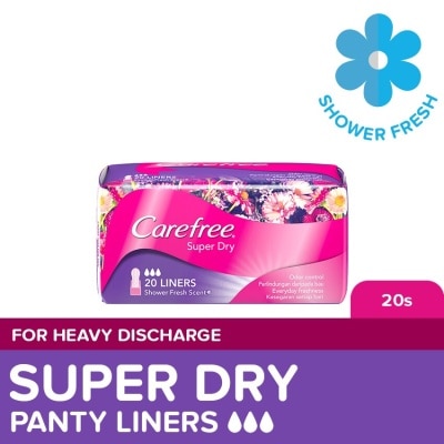 CAREFREE Carefree Super Dry Long Panty Liners 20s - Feminine Care, Odor Control, Absorb Discharge