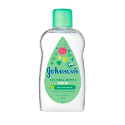 JOHNSONS BABY Johnson's Aloe Vera with Vitamin E Baby Oil 50ml- Newborn, Baby Massage Oil, Baby Oil for Newborn