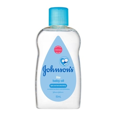 JOHNSONS BABY Johnson's Lite Baby Oil 50mL - Newborn, Baby Care, Baby Massage Oil, Baby Oil for Newborn