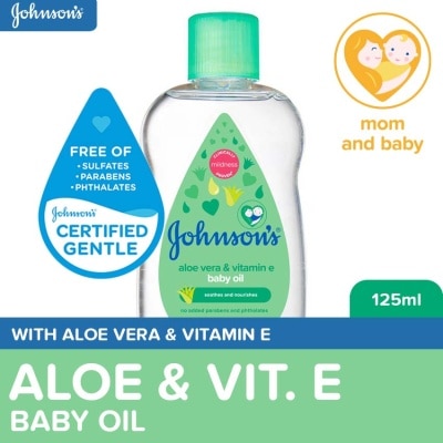 JOHNSONS BABY Johnson's Aloe Vera with Vitamin E Baby Oil 125ml- Newborn, Baby Massage Oil, Baby Oil for Newborn