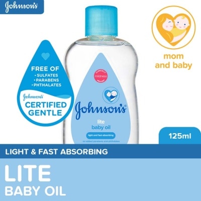 JOHNSONS BABY Johnson's Lite Baby Oil 125mL - Newborn, Baby Care, Baby Massage Oil, Baby Oil for Newborn