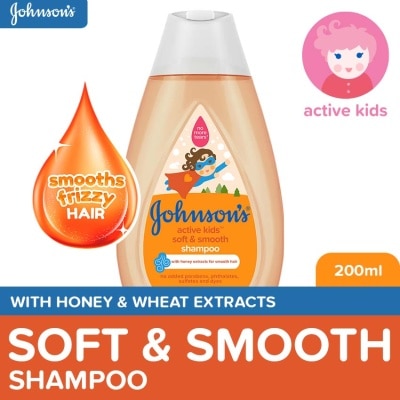 JOHNSONS BABY Johnson's Active Kids Soft & Smooth Baby Shampoo 200ml - Shampoo for Kids, For Kids Bath