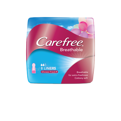 CAREFREE Carefree Breathable Panty Liners Flats 8s - Feminine Care, Odor Control, Absorb Discharge