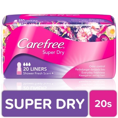 CAREFREE Carefree Super Dry Panty Liners 20s - Feminine Care, Odor Control, Absorb Discharge