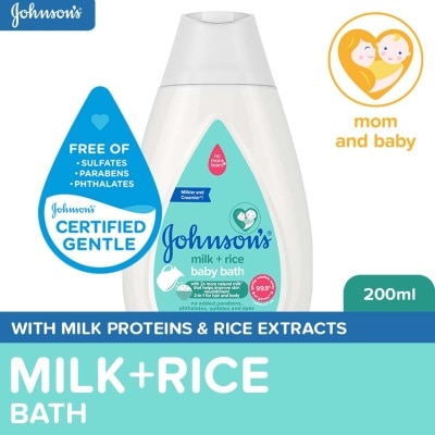 JOHNSONS BABY Johnson's Milk + Rice Baby Bath 200ml - Baby Essentials, Baby Care, Baby Wash, Body Wash For Baby