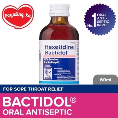 BACTIDOL Bactidol Oral Antiseptic Gargle Mouthwash 60ml for Sore Throat, Itchy Throat