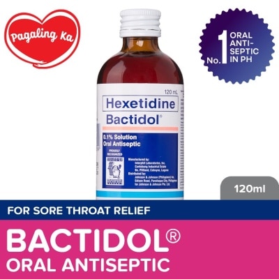 BACTIDOL Bactidol Oral Antiseptic Gargle Mouthwash 120ml for Sore Throat, Itchy Throat