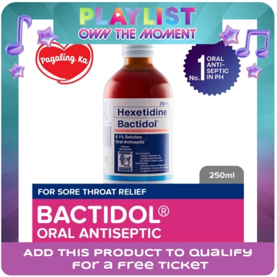 BACTIDOL - Bactidol Oral Antiseptic Gargle Mouthwash 250ml for Sore Throat, Itchy Throat