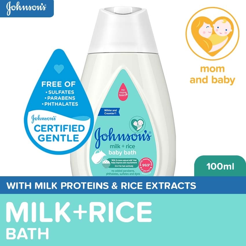 Johnson's Milk + Rice Baby Bath 100ml - Baby Essentials, Baby Care, Baby Wash, Body Wash For Baby