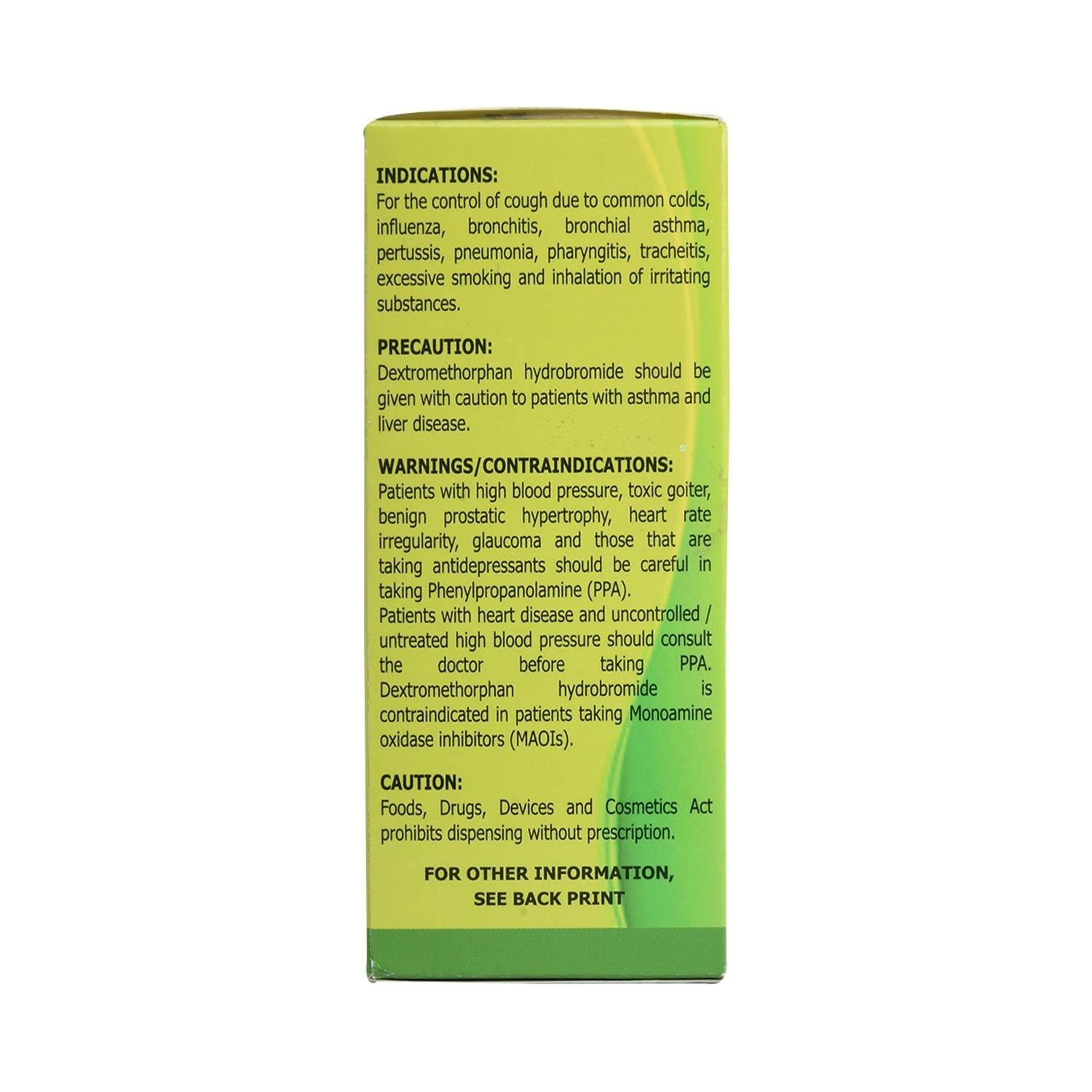 Dextromethorphan HBr 10 mg + Guaifenesin 50 mg + Phenylpropanolamine HCl 10 mg + Sodium citrate 150 mg Syrup 120mL [PRESCRIPTION REQUIRED]