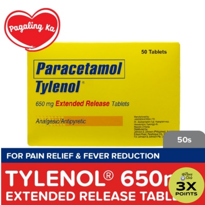 TYLENOL Tylenol Extended Release Tablets 650mg 50s -Paracetamol, Analgesic for Fever, Headache, Pain Relief