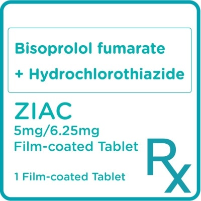 ZIAC Bisoprolol fumarate 5mg + Hydrochlorothiazide 6.25mg 1 Tablet [PRESCRIPTION REQUIRED]