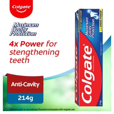 COLGATE Maximum Cavity Protection Great Regular Flavor Anti-Cavity Family Toothpaste 214g