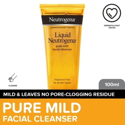 NEUTROGENA Neutrogena Pure Mild Facial Cleanser 100ml - Hypoallergenic Fragrance-Free Wash for All Skin Types