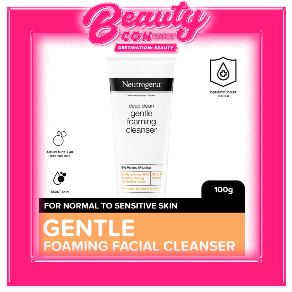Neutrogena Deep Clean Gentle Foaming Cleanser 100g - Moisturizing Facial Wash for Combination Skin