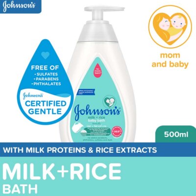 JOHNSONS BABY - Johnson's Milk + Rice Baby Bath 500ml - Baby Essentials, Baby Care, Baby Wash, Body Wash For Baby