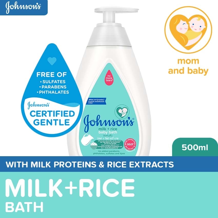 Johnson's Milk + Rice Baby Bath 500ml - Baby Essentials, Baby Care, Baby Wash, Body Wash For Baby