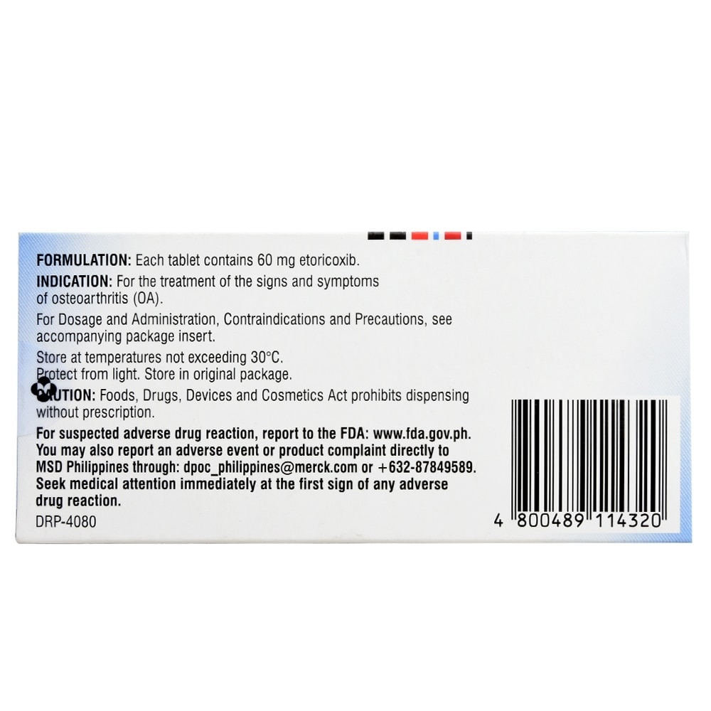 Etoricoxib 60mg  1 Tablet [PRESCRIPTION REQUIRED]