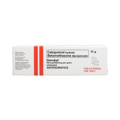 DAIVOBET Calcipotriol hydrate Betamethasone diproprionate 50 mcg/500 mcg Topical Ointment 15g [PRESCRIPTION REQUIRED]