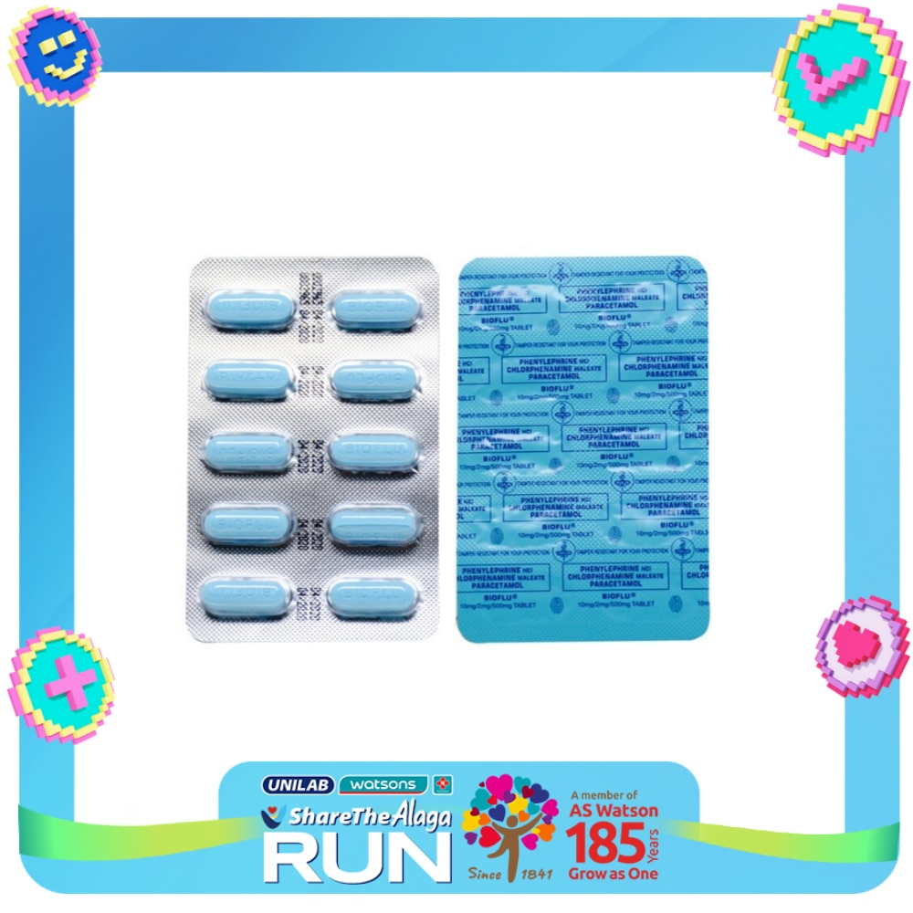 BIOFLU Bioflu Tablet Sold Per Piece (Phenylephrine HCI + Chlorphenamine Maleate + Paracetamol)