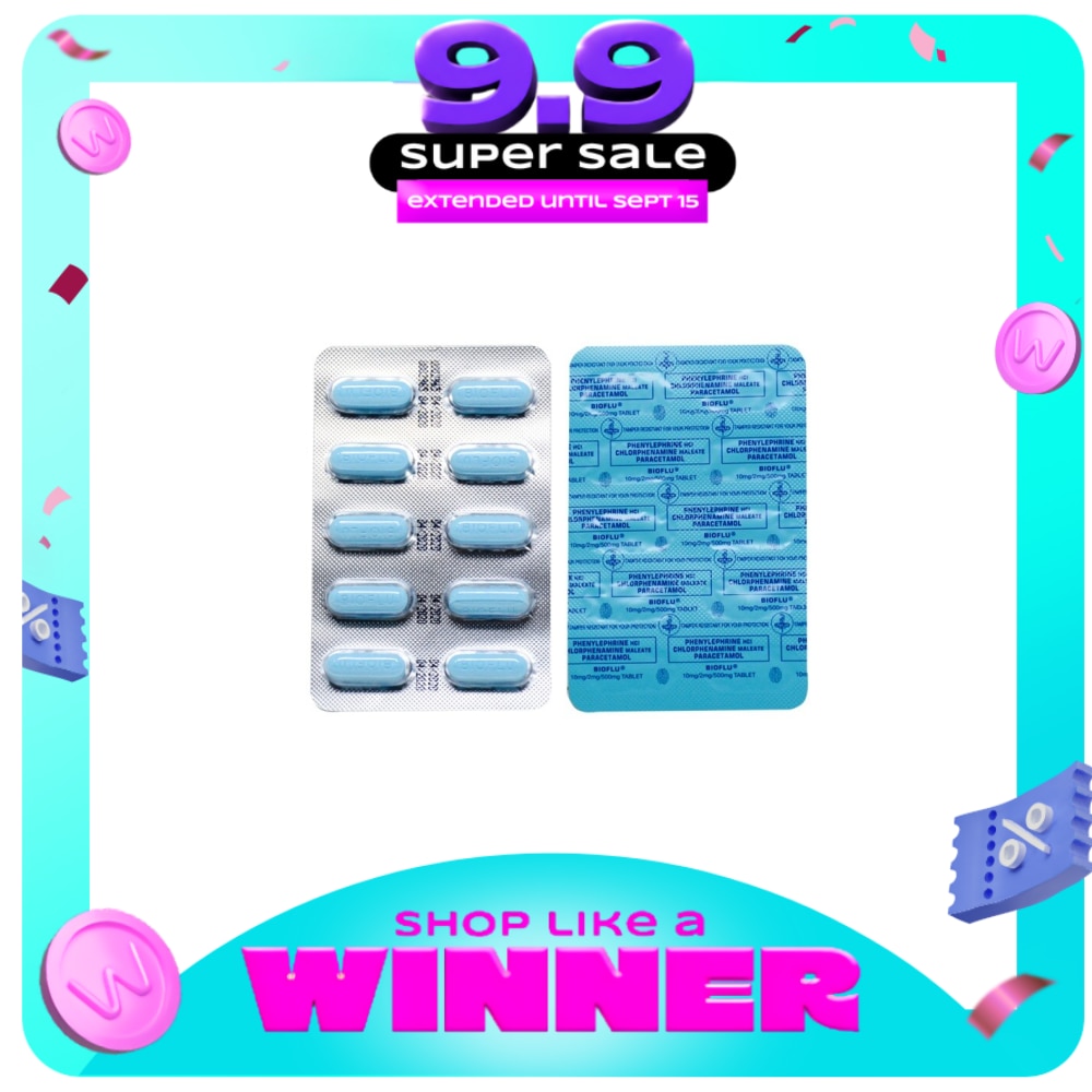 BIOFLU Bioflu Tablet Sold Per Piece (Phenylephrine HCI + Chlorphenamine Maleate + Paracetamol) image